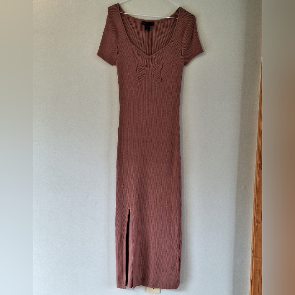 House of Harlow 1960 Ribbed Knit Sweater Midi Dress with Slit - S